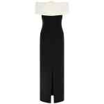 Self Portrait Black Crêpe Flower Maxi Dress