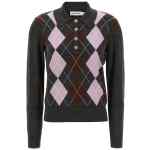 Self-Portrait Grey Argyle Lightweight Sweater