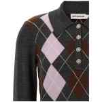 Self-Portrait Grey Argyle Lightweight Sweater