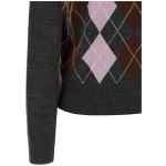 Self-Portrait Grey Argyle Lightweight Sweater