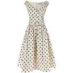 Self Portrait Cream Polka Dot Cotton Midi Dress
