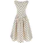 Self Portrait Cream Polka Dot Cotton Midi Dress