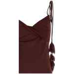 Self-Portrait Burgundy Satin Flower Midi Dress