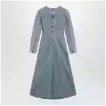 Maison Margiela Cup-shoulder denim midi dress in ice blue