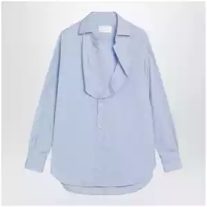 Maison Margiela Light blue blouse with folded collar