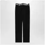 Maison Margiela Black pants with tape-detail waistband