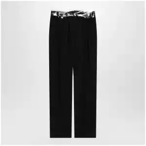 Maison Margiela Black pants with tape-detail waistband