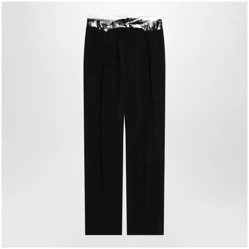 Maison Margiela Black pants with tape-detail waistband