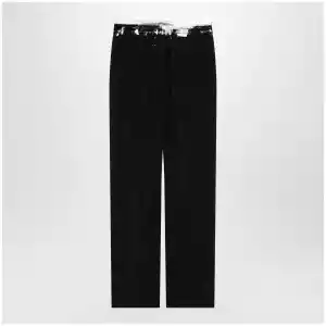 Maison Margiela Black pants with tape-detail waistband