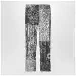 Maison Margiela Patchwork trousers with floral sequins, multicolor
