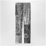 Maison Margiela Patchwork trousers with floral sequins, multicolor