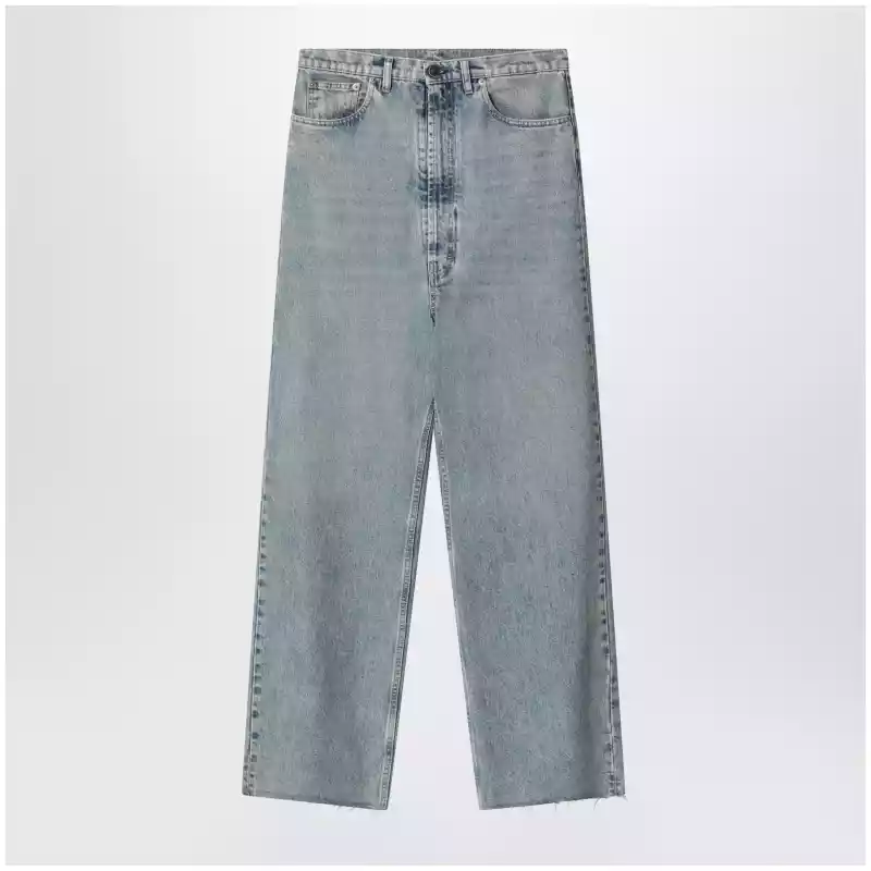 Maison Margiela Wide-leg jeans in cotton in ice blue