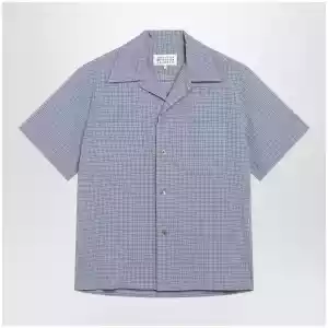 Maison Margiela Light blue check bowling shirt