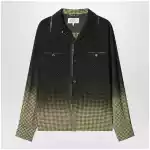 Maison Margiela Gradient check viscose shirt in yellow and black