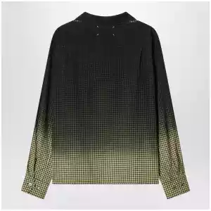 Maison Margiela Gradient check viscose shirt in yellow and black