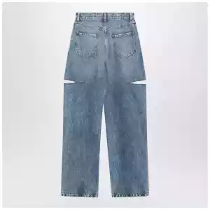 Maison Margiela Loose blue jeans with drawstrings