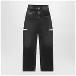 Maison Margiela Washed black jeans with side rips