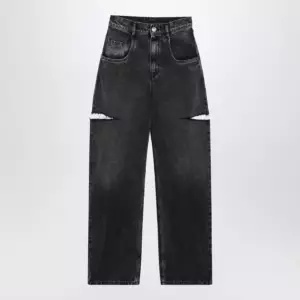 Maison Margiela Washed black jeans with side rips