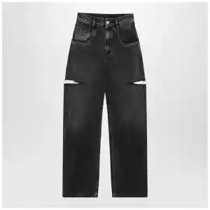 Maison Margiela Washed black jeans with side rips