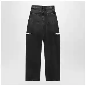 Maison Margiela Washed black jeans with side rips