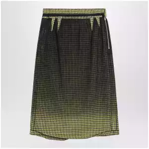 Maison Margiela Virgin wool midi skirt with faded check pattern