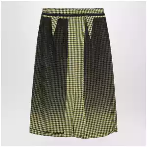 Maison Margiela Virgin wool midi skirt with faded check pattern