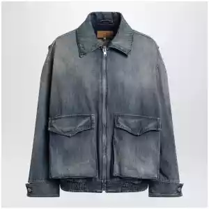 MM6 Maison Margiela Blue denim jacket with flap pockets