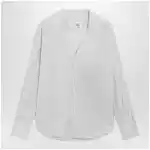 MM6 Maison Margiela Pinstriped cotton shirt with V-neck
