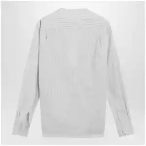 MM6 Maison Margiela Pinstriped cotton shirt with V-neck