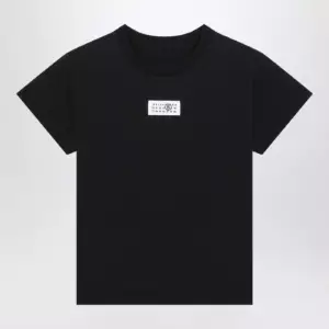 MM6 Maison Margiela Black T-shirt with Numeric Signature patch