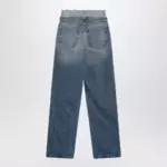 MM6 Maison Margiela Light blue washed jeans with layered waistband