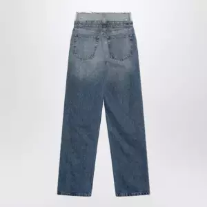 MM6 Maison Margiela Light blue washed jeans with layered waistband
