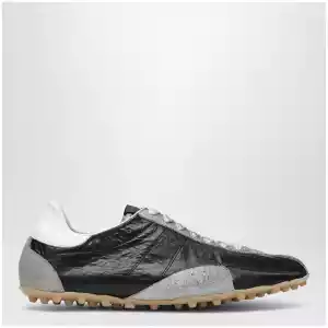 Maison Margiela Sprinters Sneakers In Black Leather And Vintage Suede