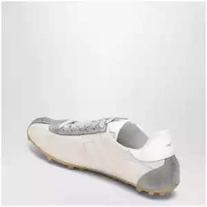 Maison Margiela Sprinters Sneakers In Cream Leather And Vintage Suede