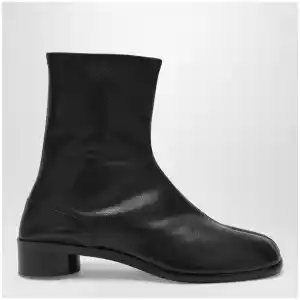Maison Margiela Black Leather Tabi Ankle Boots