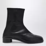 Maison Margiela Black Leather Tabi Ankle Boots
