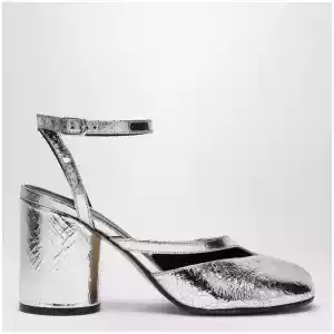 Maison Margiela Silver Tabi Sandals In Broken Mirror Finish