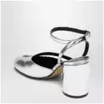 Maison Margiela Silver Tabi Sandals In Broken Mirror Finish