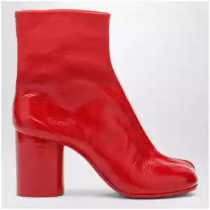 Maison Margiela Red patent leather Tabi ankle boots