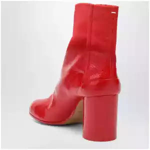 Maison Margiela Red patent leather Tabi ankle boots
