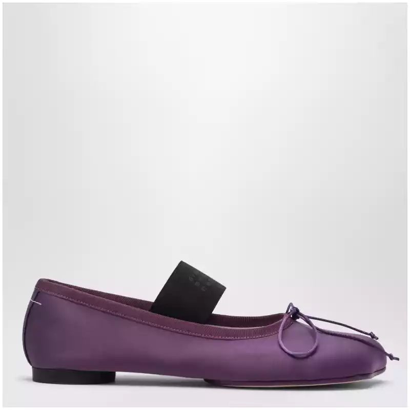 MM6 Maison Margiela Anatomic Numeric plum-colored ballet flats