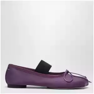 MM6 Maison Margiela Anatomic Numeric plum-colored ballet flats