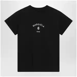 MM6 Maison Margiela Black T-shirt with logo print