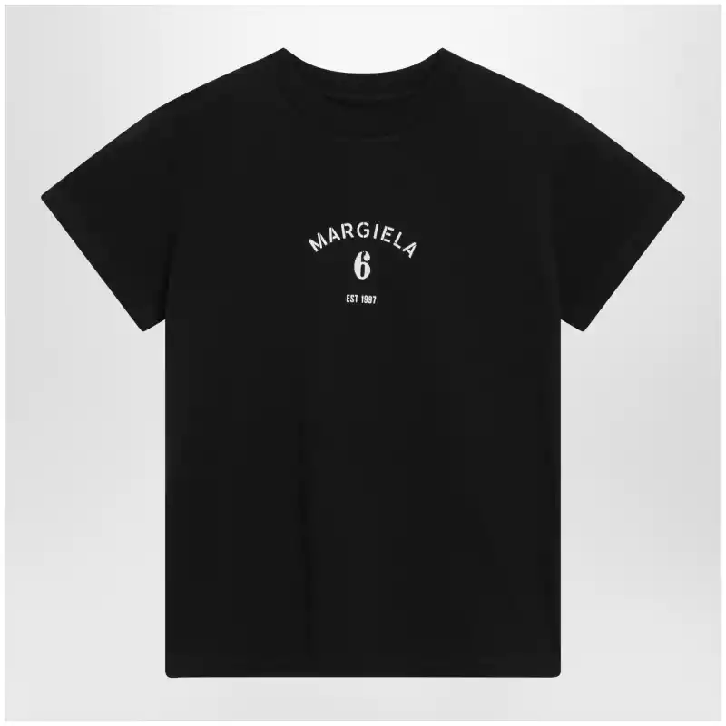 MM6 Maison Margiela Black T-shirt with logo print