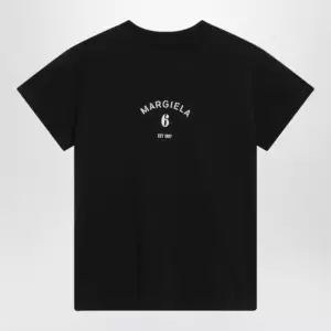 MM6 Maison Margiela Black T-shirt with logo print