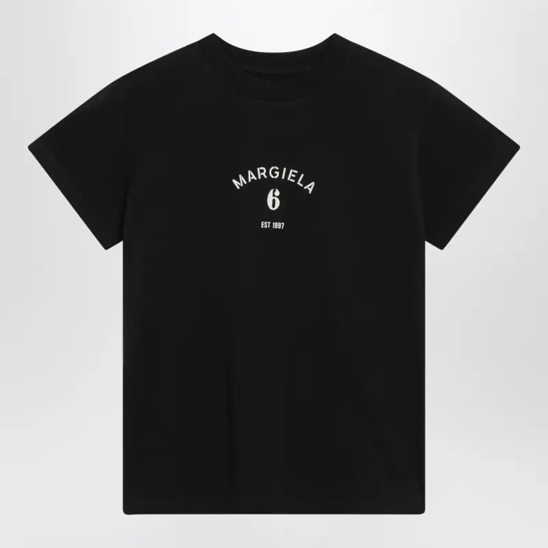 MM6 Maison Margiela Black T-shirt with logo print