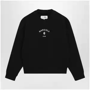 MM6 Maison Margiela Numeric signature crewneck sweatshirt in black cotton
