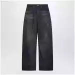 MM6 Maison Margiela Dark blue wide-leg jeans with worn effect