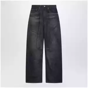MM6 Maison Margiela Dark blue wide-leg jeans with worn effect