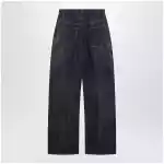 MM6 Maison Margiela Dark blue wide-leg jeans with worn effect